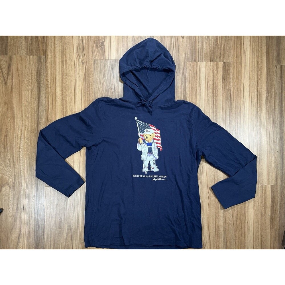 Polo Ralph Lauren ECOFAST Pure Team USA Polo Bear Hoodie Men’s Size Large